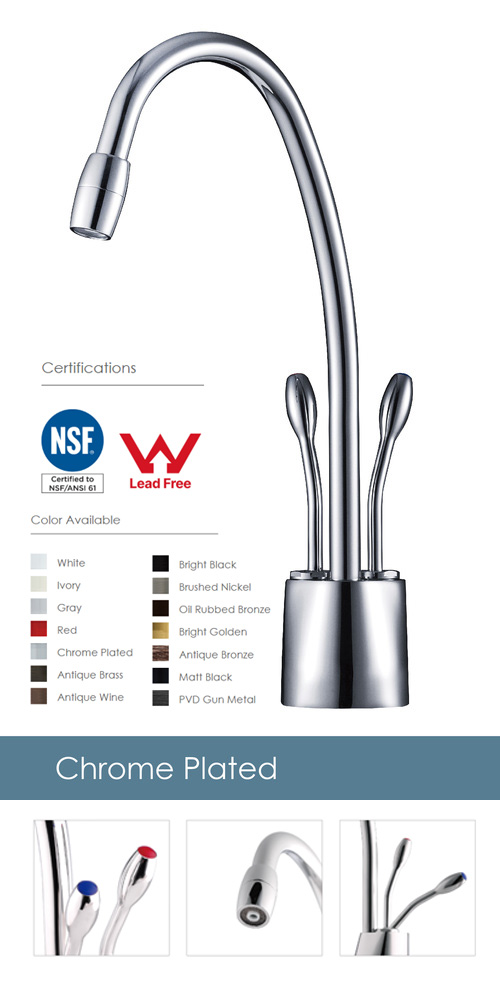 Hot & Cold and Cold & Sparkling Faucet-NHCD10CP-NSF/WHCD10CP-WATERMARK